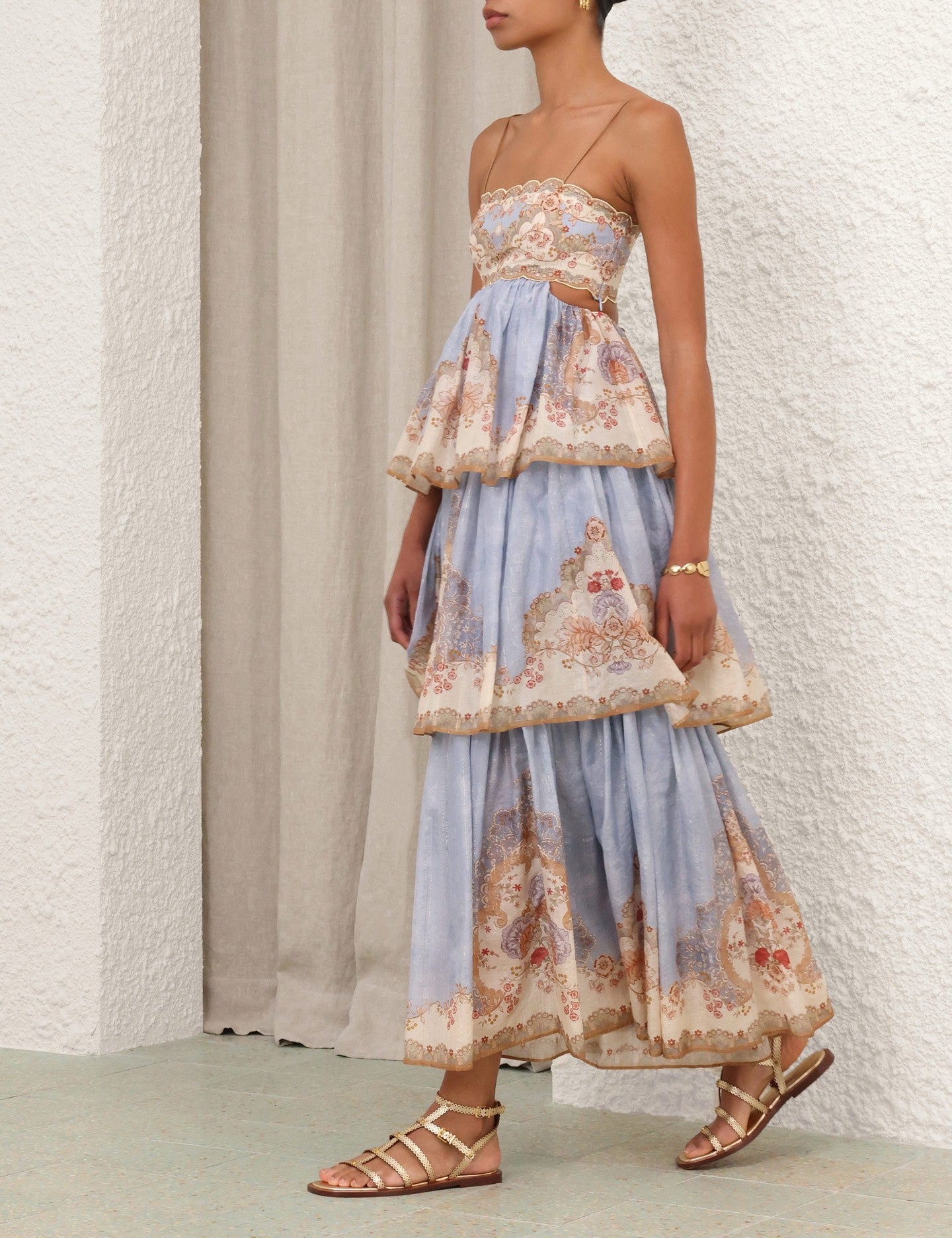ZIMMERMANN INSPIRED DRESS IN 72% COTTON 25% SILK