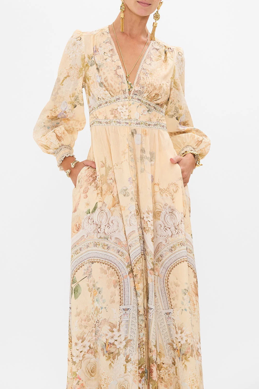 CAMILLA INSPIRED DRESS IN 82% LINEN 18% SILK
