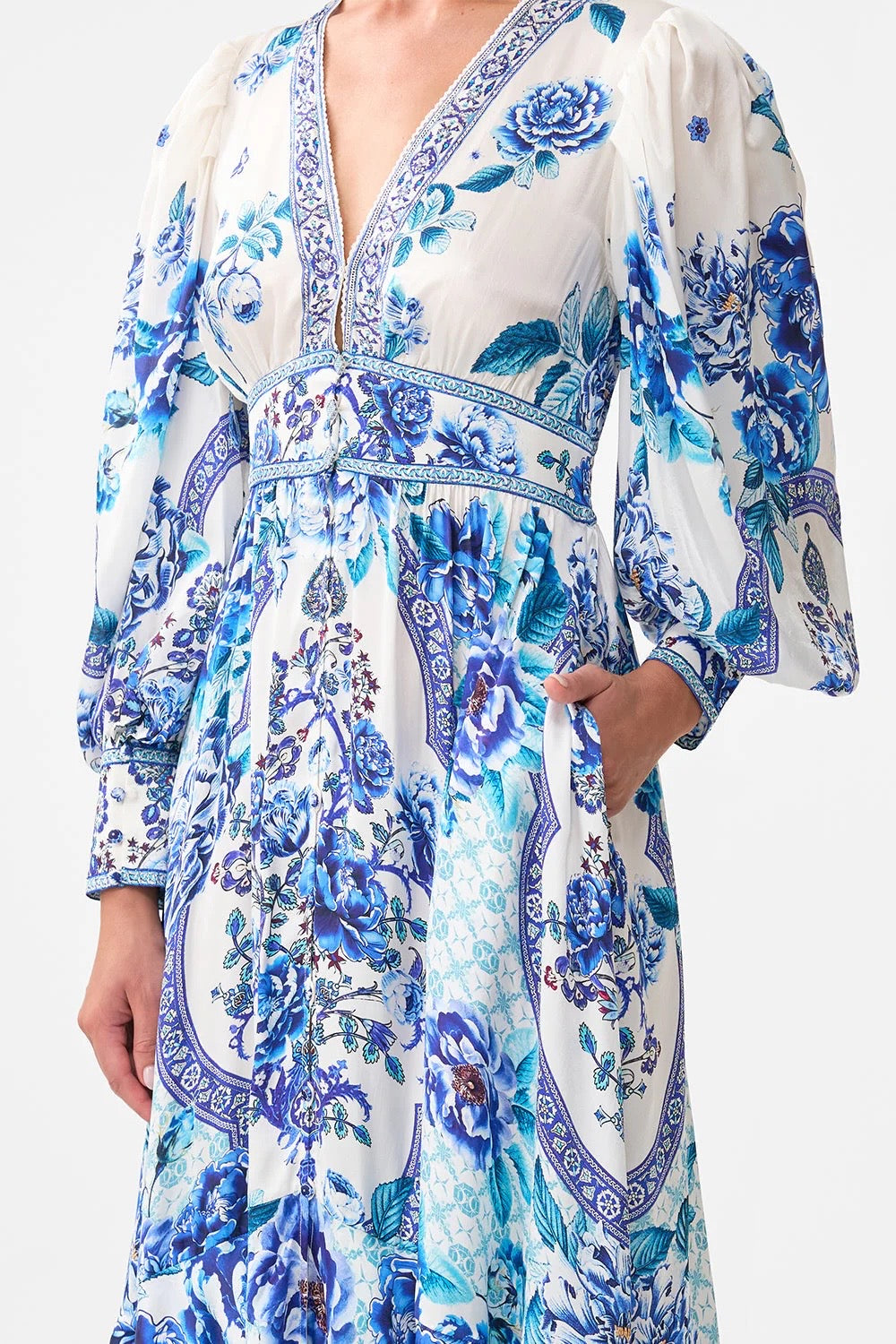 CAMILLA INSPIRED DRESS IN 100% SILK
