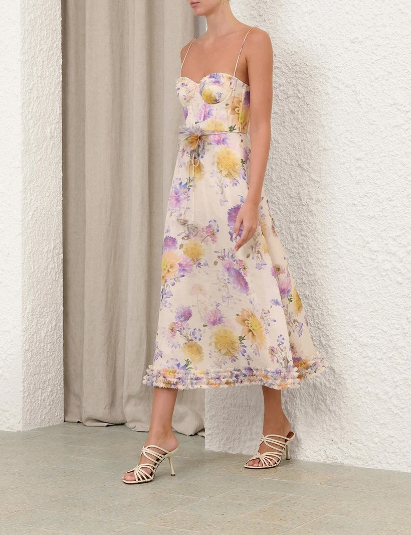 ZIMMERMANN INSPIRED DRESS IN 55% LINEN 45% SILK