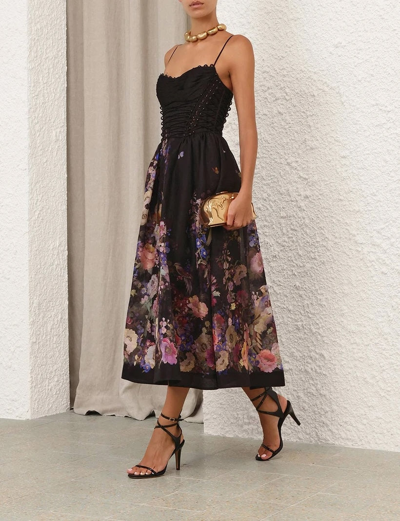 ZIMMERMANN INSPIRED DRESS IN 55% LINEN 45% SILK