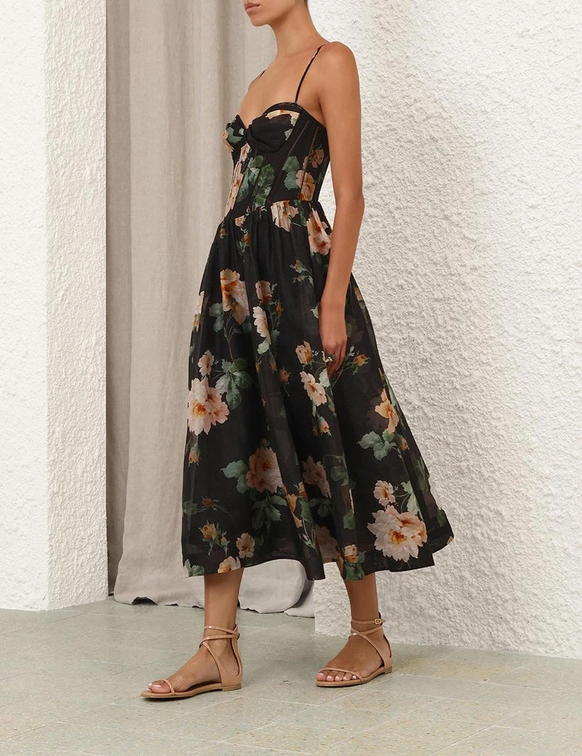 ZIMMERMANN INSPIRED DRESS IN 55% LINEN 45% SILK