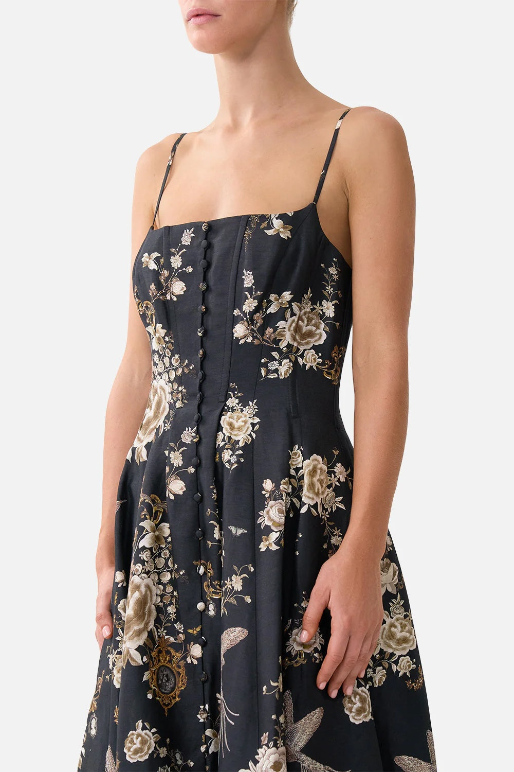 CAMILLA INSPIRED DRESS IN 82% LINEN 18% SILK