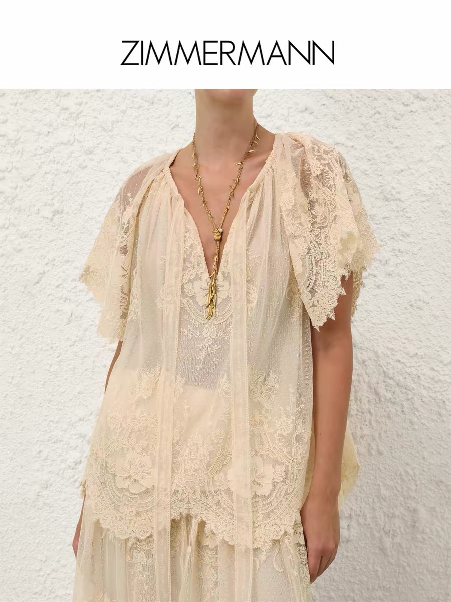 ZIMMERMANN INSPIRED CLOTH SET IN SHIRT IN 100% POLYESTER DRESS IN 100% POLYESTER