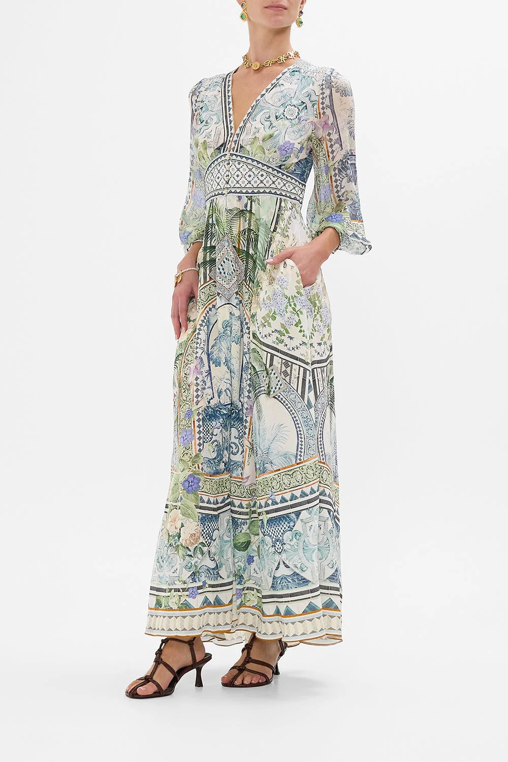 CAMILLA INSPIRED DRESS IN 100% SILK