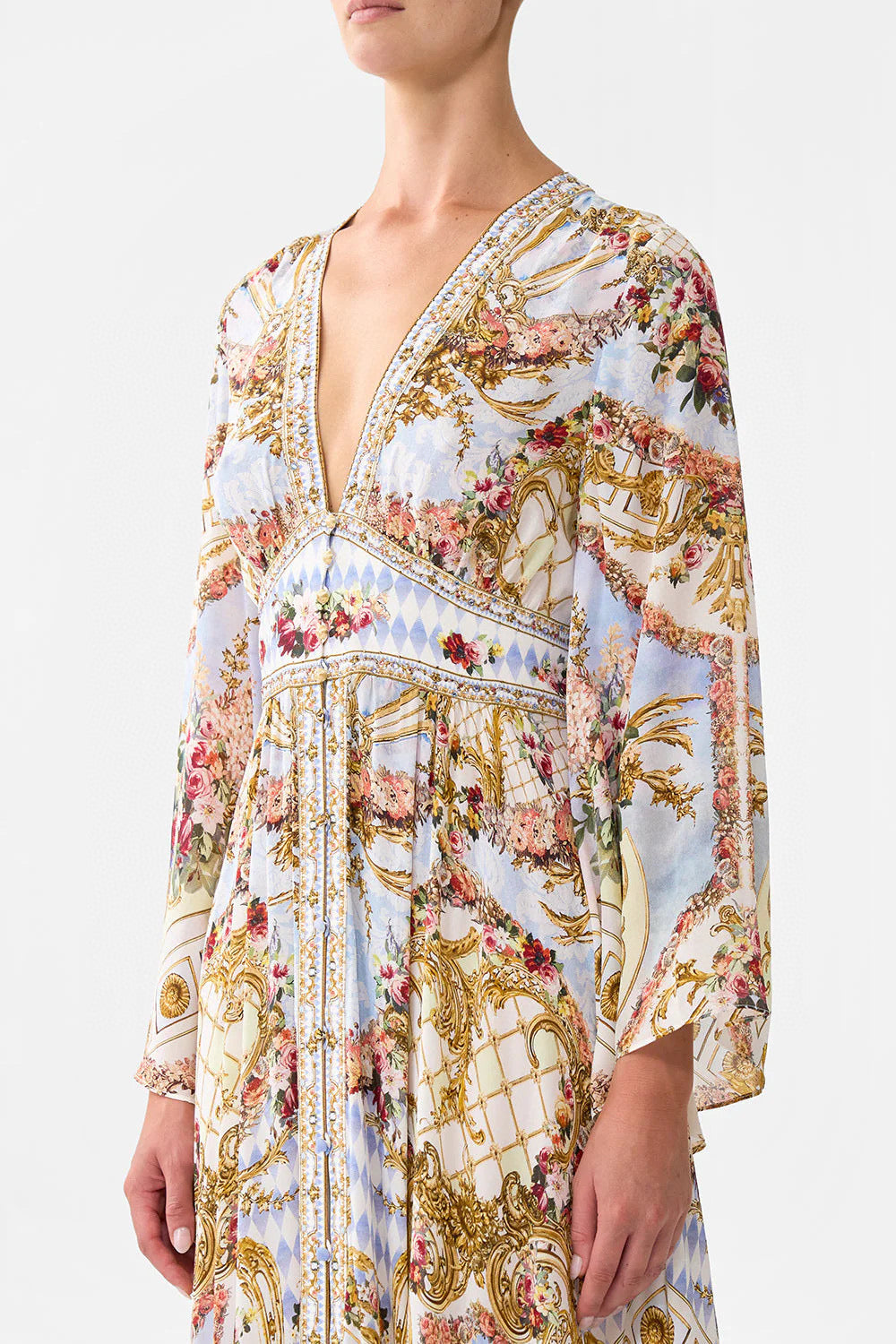 CAMILLA INSPIRED DRESS IN 100% SILK