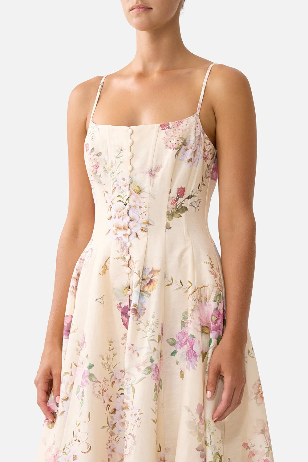 CAMILLA INSPIRED DRESS IN 82% LINEN 18% SILK
