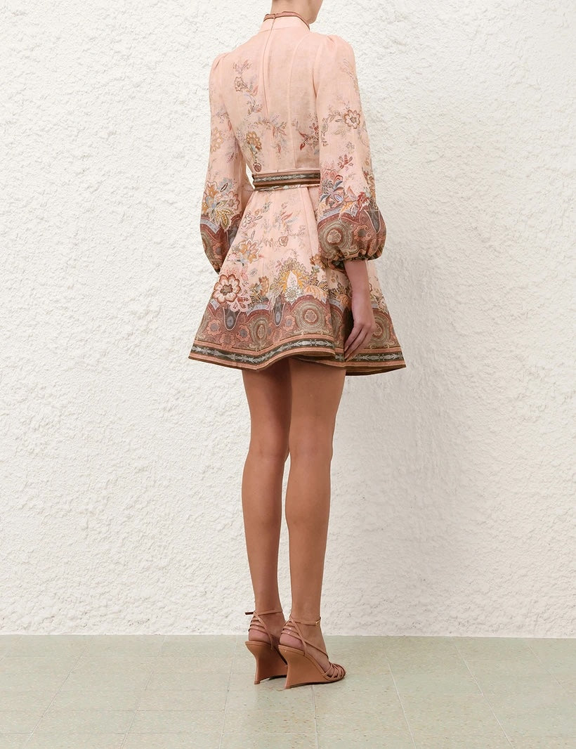 ZIMMERMANN INSPIRED DRESS IN 100% LINEN BELT IN 100% SILK