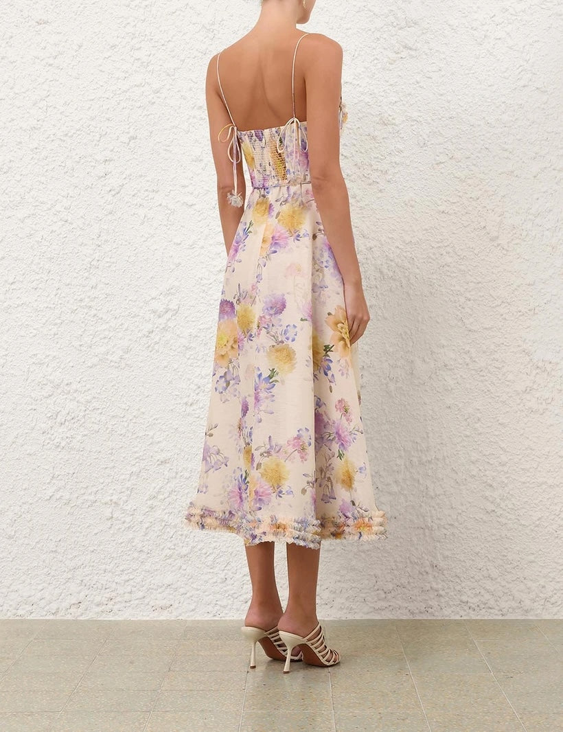 ZIMMERMANN INSPIRED DRESS IN 55% LINEN 45% SILK