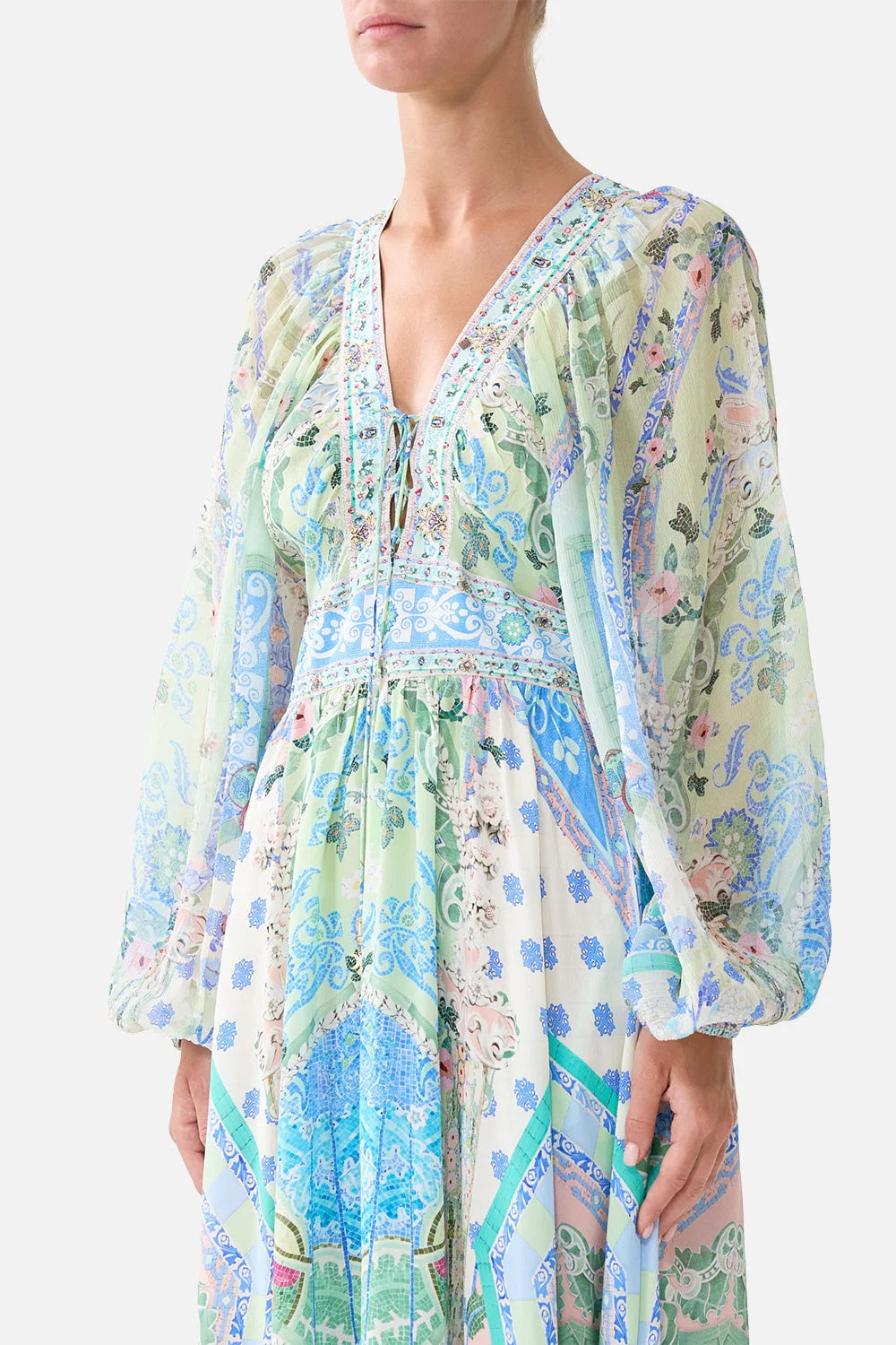 CAMILLA INSPIRED DRESS IN 100% SILK