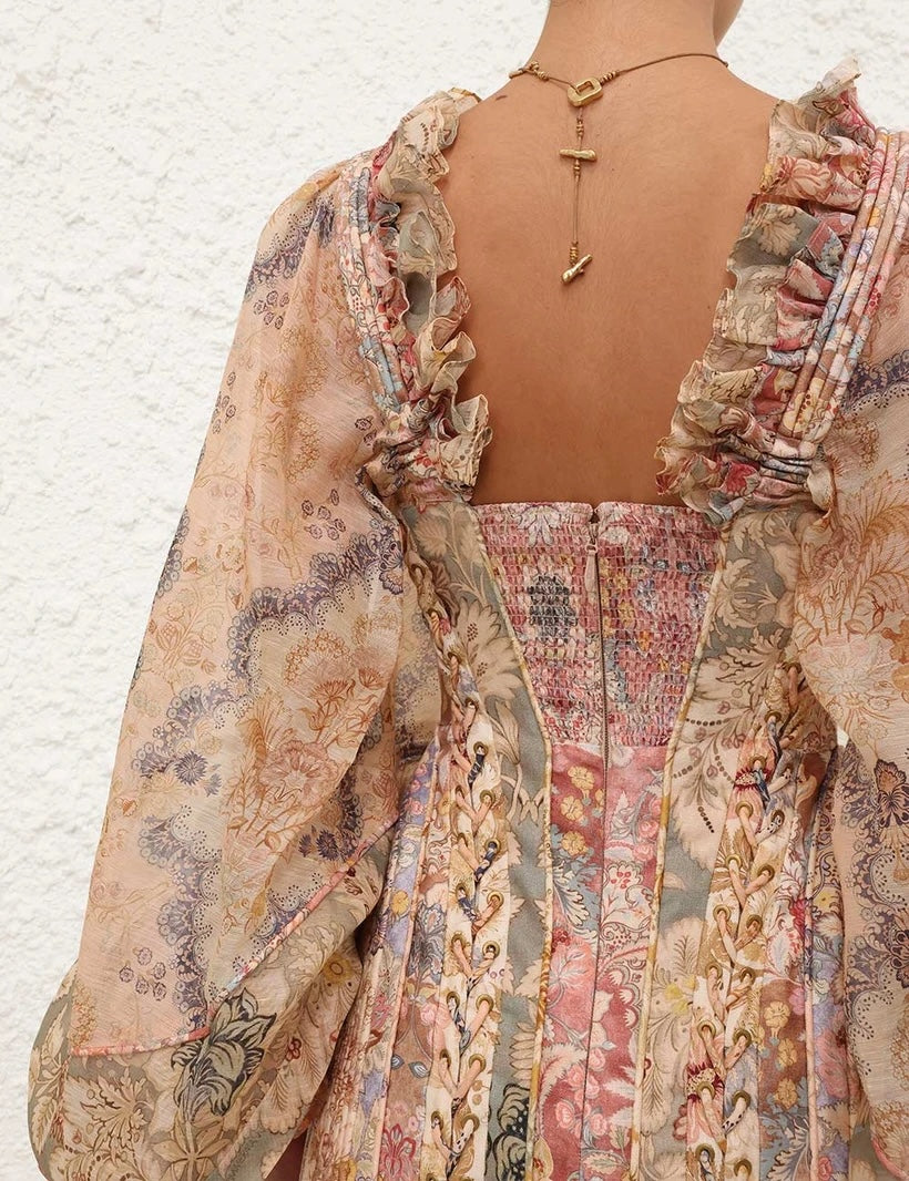 ZIMMERMANN INSPIRED DRESS IN 55% LINEN 45% SILK