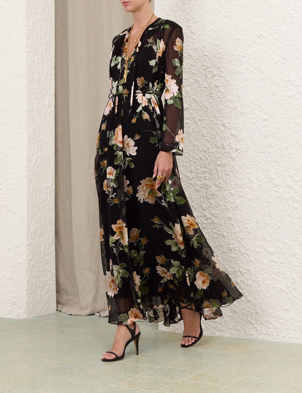 ZIMMERMANN INSPIRED DRESS IN 76% VISCOSE 24% SILK