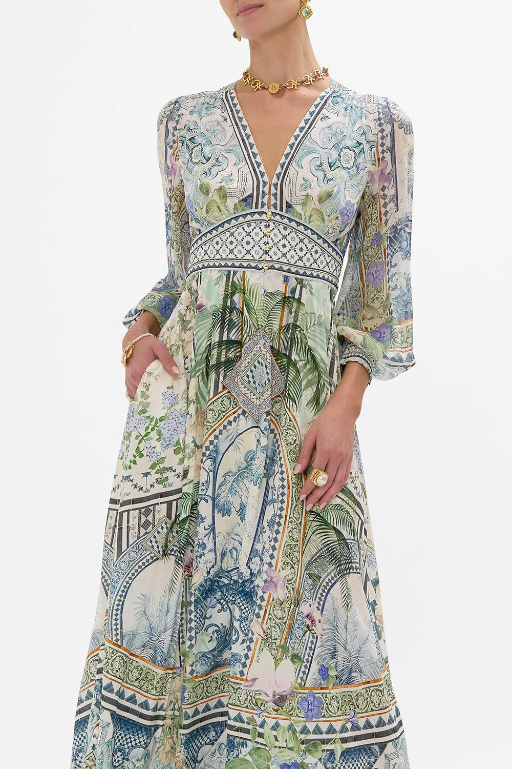 CAMILLA INSPIRED DRESS IN 100% SILK