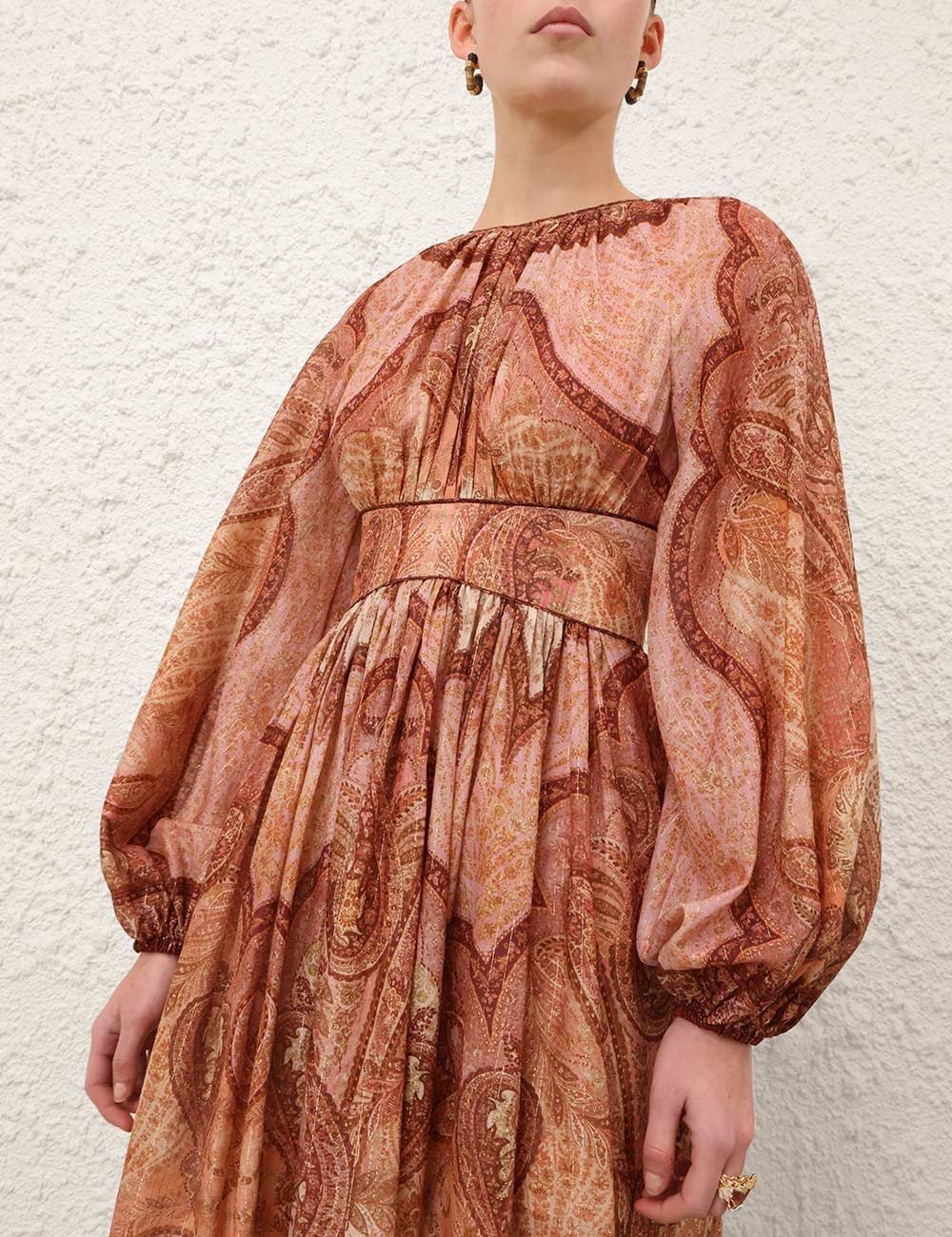 ZIMMERMANN INSPIRED DRESS IN 72% COTTON 25% SILK 3% METALLIZED FIBRE