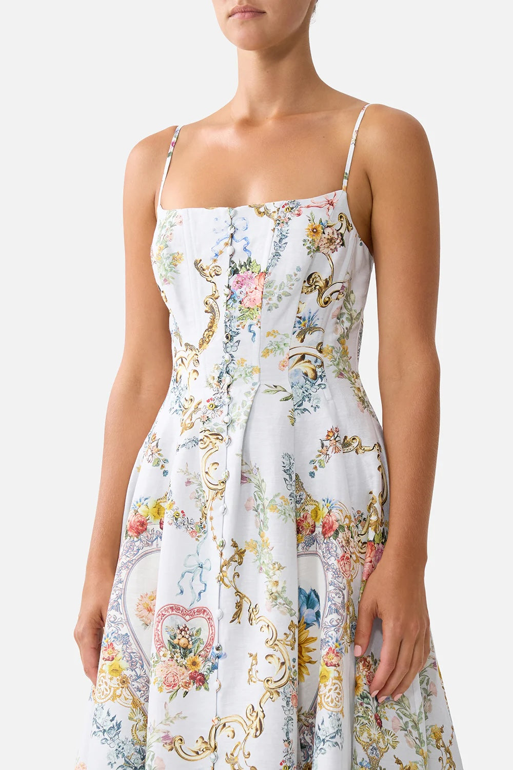CAMILLA INSPIRED DRESS IN 82% LINEN 18% SILK