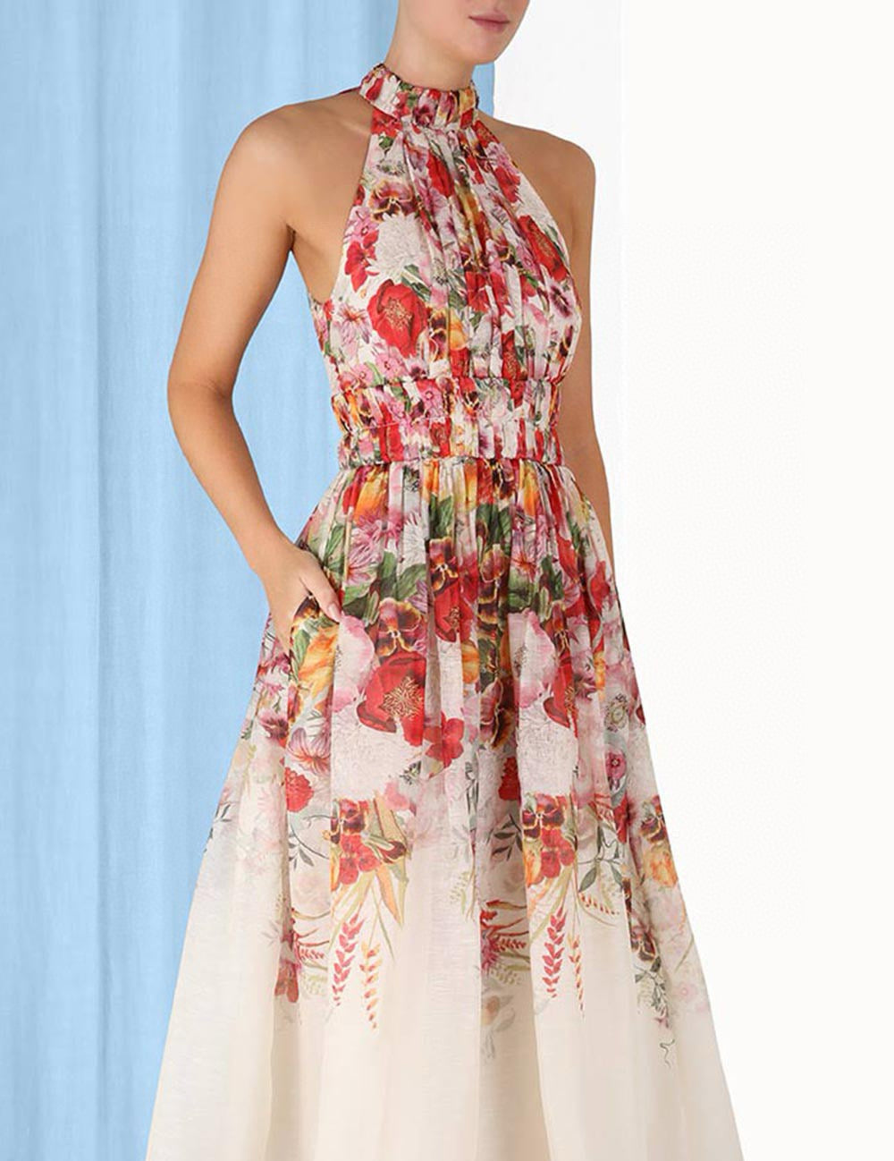 ZIMMERMANN INSPIRED DRESS IN 52% LINEN 48% SILK