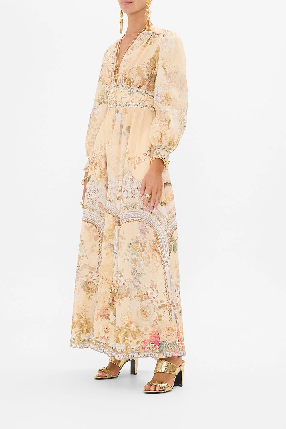 CAMILLA INSPIRED DRESS IN 82% LINEN 18% SILK