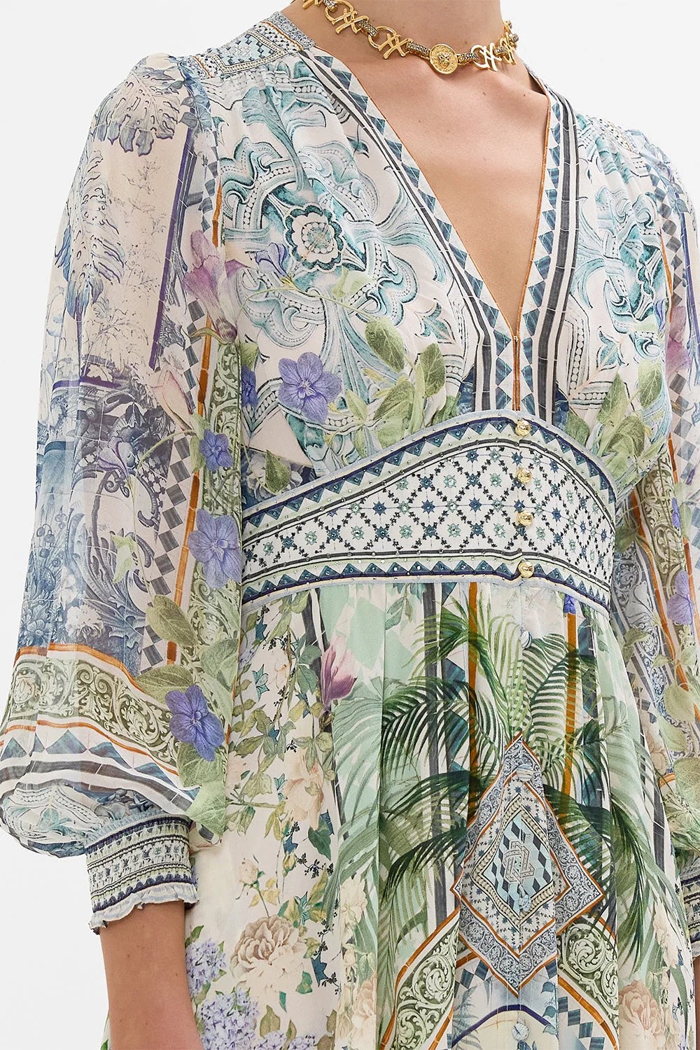 CAMILLA INSPIRED DRESS IN 100% SILK