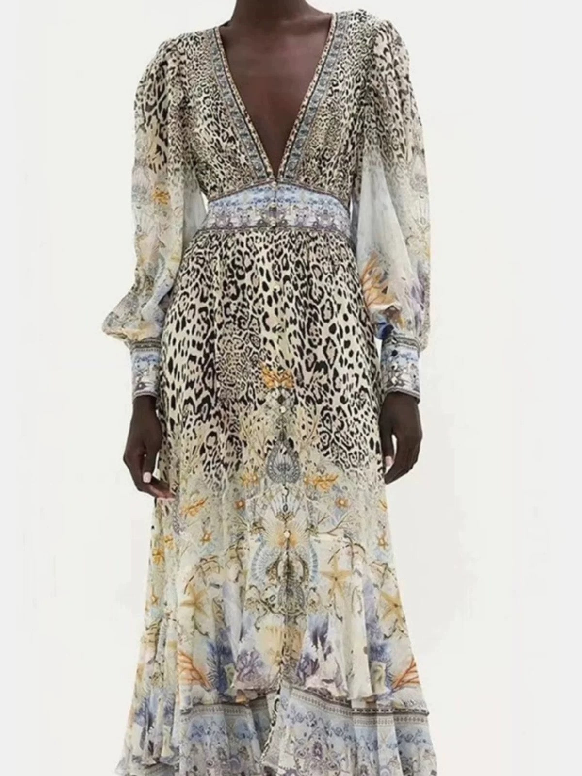 CAMILLA INSPIRED DRESS IN 100% SILK