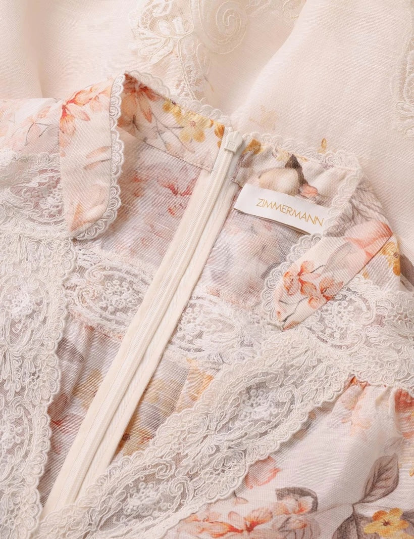 ZIMMERMANN INSPIRED DRESS IN 55% LINEN 45% SILK