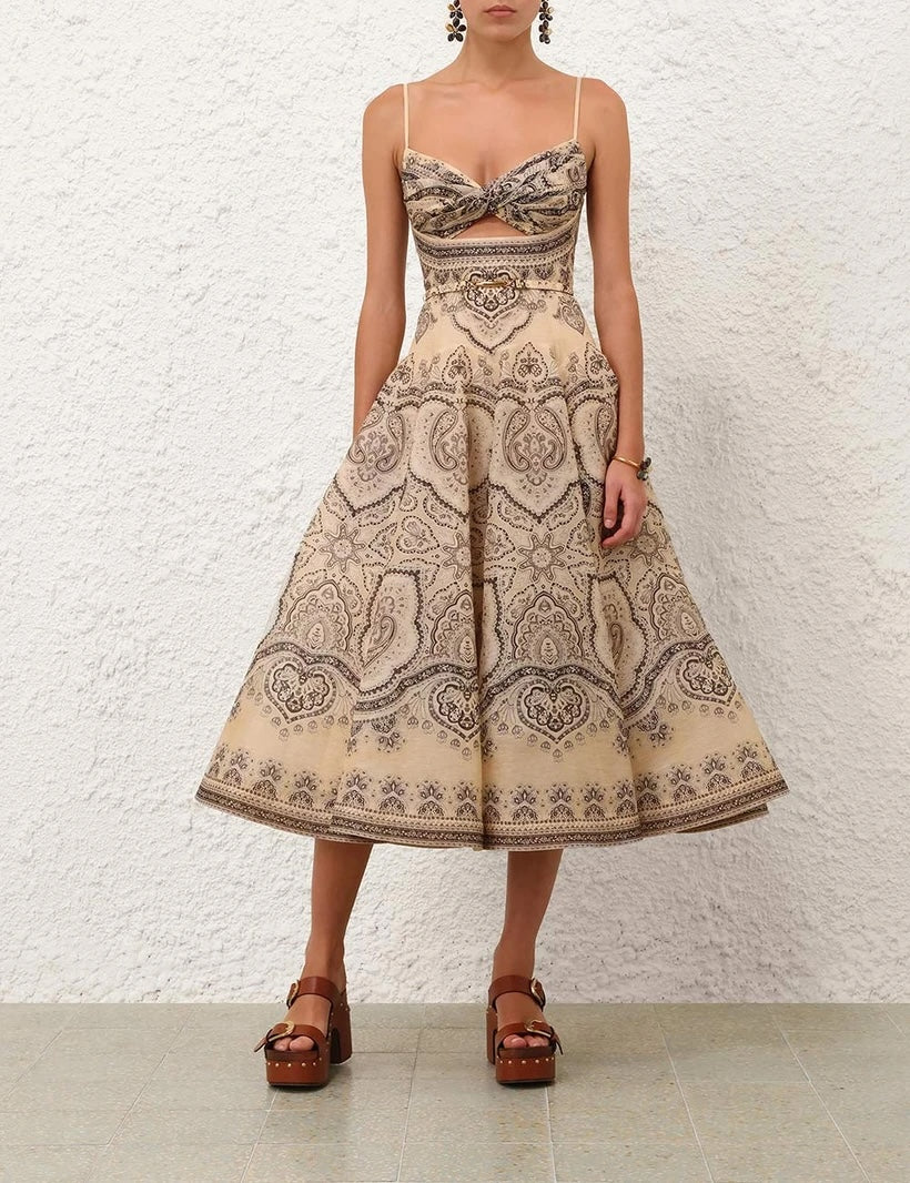 ZIMMERMANN INSPIRED DRESS IN 55% LINEN 45% SILK
