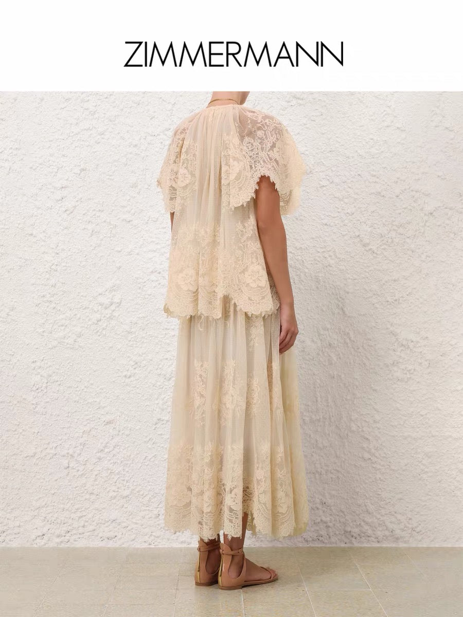 ZIMMERMANN INSPIRED CLOTH SET IN SHIRT IN 100% POLYESTER DRESS IN 100% POLYESTER