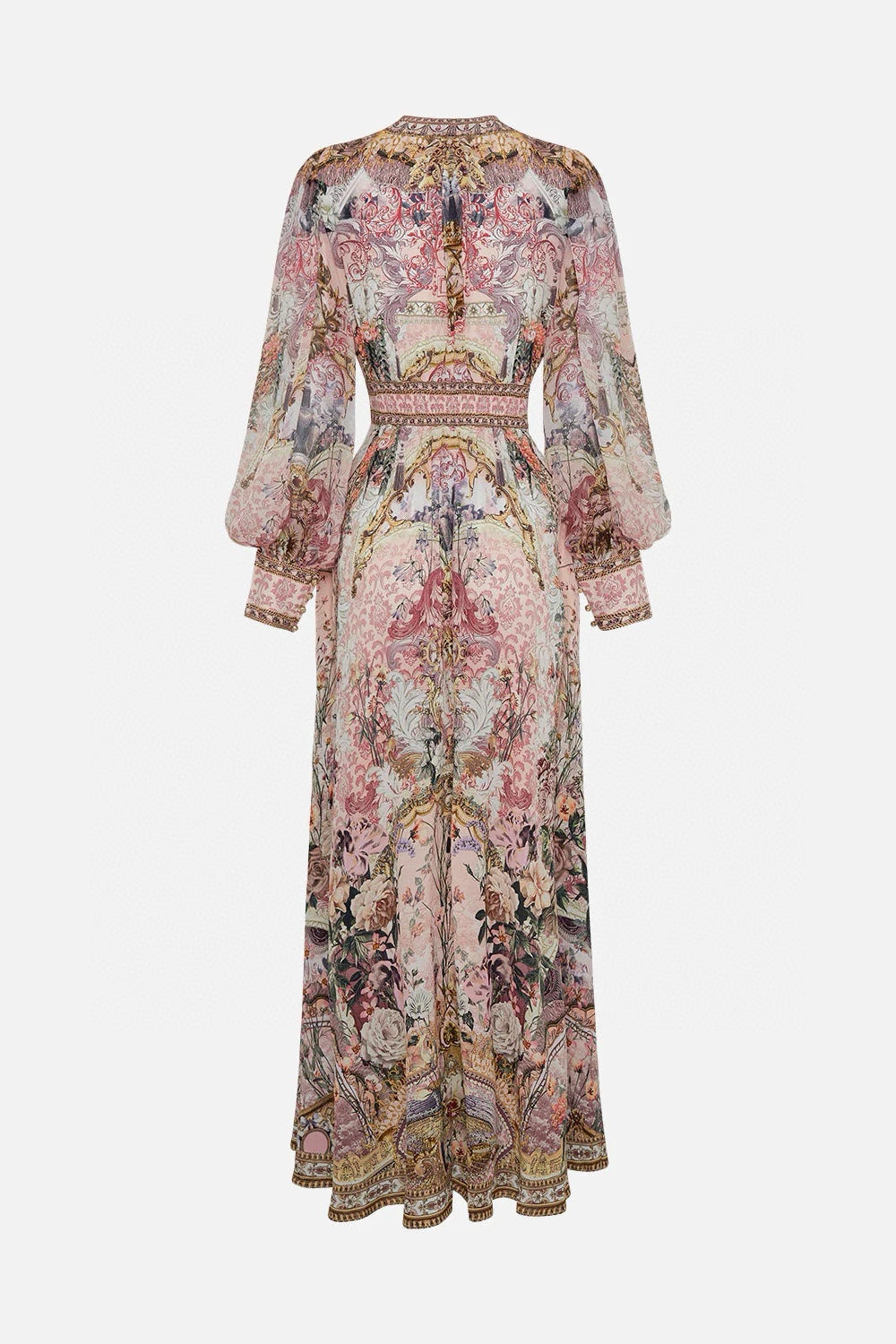 Australian Camilla Vintage Print V-Neck Long Sleeve Maxi Dress