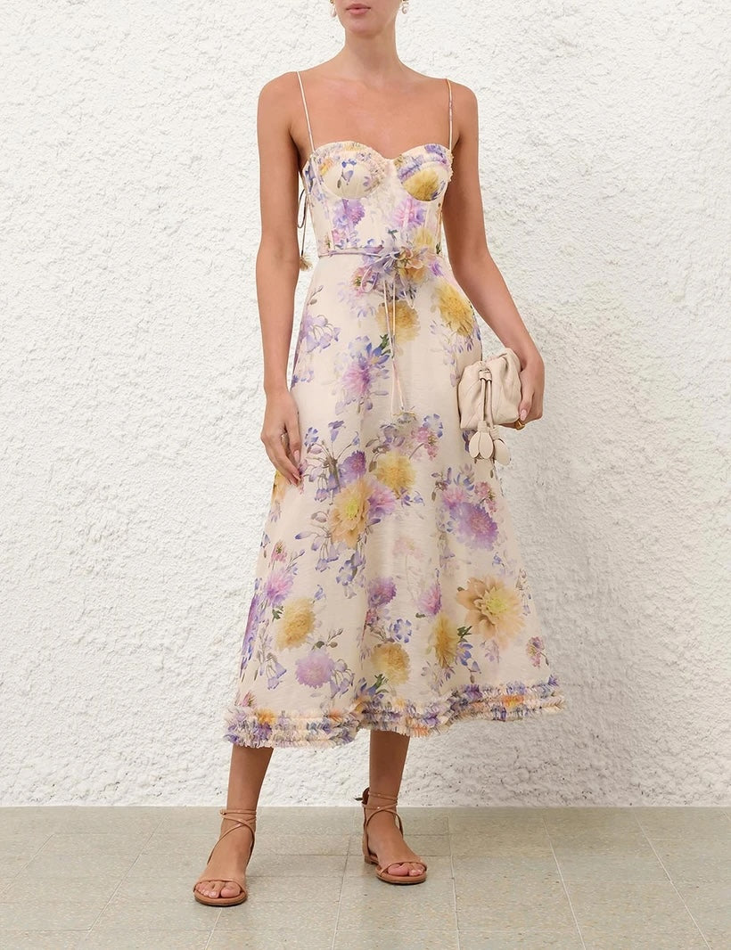 ZIMMERMANN INSPIRED DRESS IN 55% LINEN 45% SILK