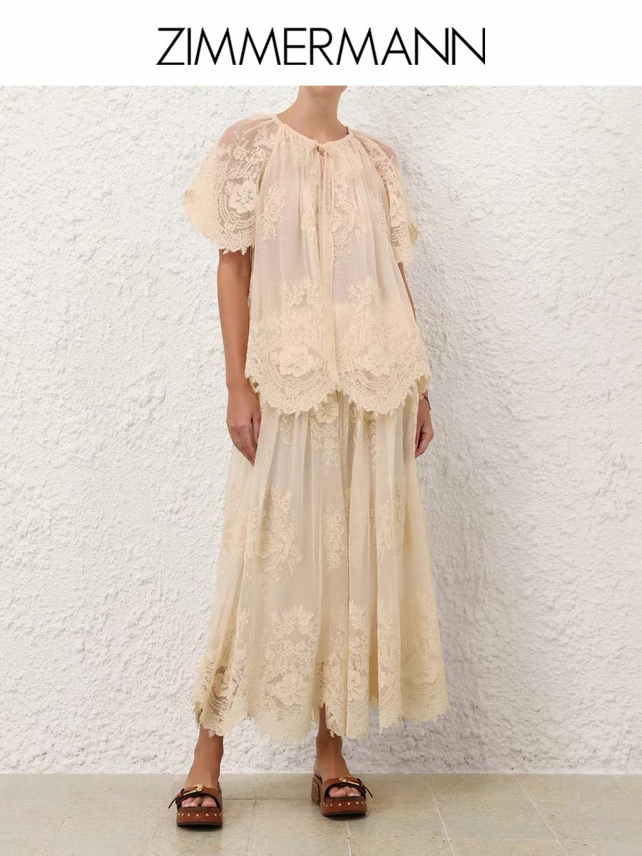 ZIMMERMANN INSPIRED CLOTH SET IN SHIRT IN 100% POLYESTER DRESS IN 100% POLYESTER