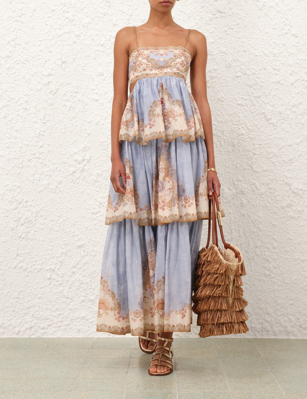 ZIMMERMANN INSPIRED DRESS IN 72% COTTON 25% SILK