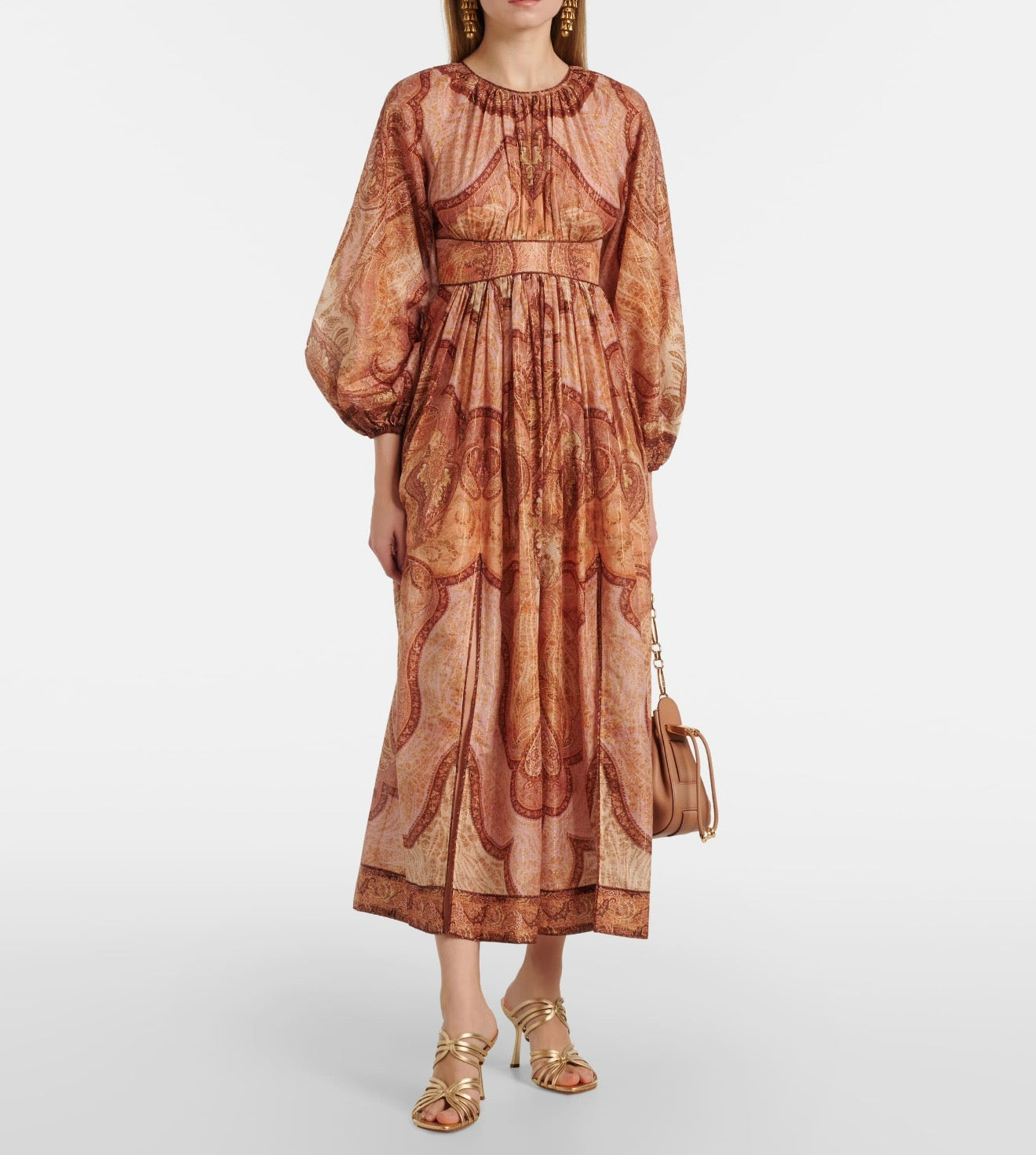 ZIMMERMANN INSPIRED DRESS IN 72% COTTON 25% SILK 3% METALLIZED FIBRE